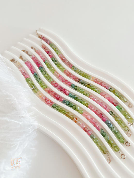 彩色糖果碧玺小原石手链+马卡龙碧玺原石项链 商品图4