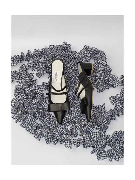 Kaiy Xiao 早秋系列 蝴蝶结尖头小羊皮穆勒 商品图2