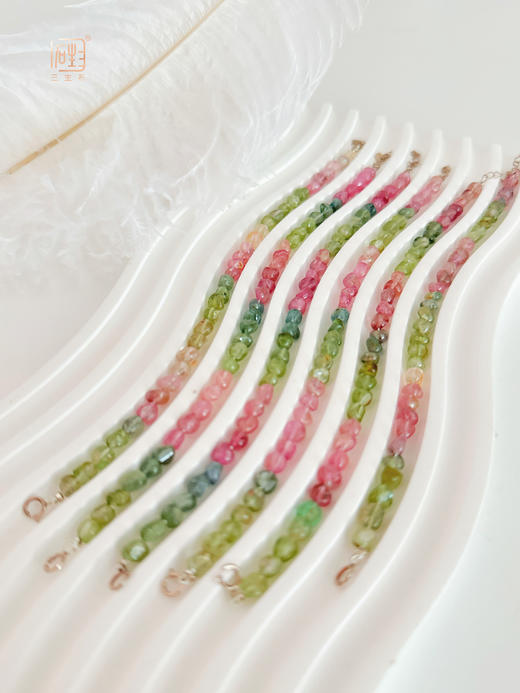 彩色糖果碧玺小原石手链+马卡龙碧玺原石项链 商品图3