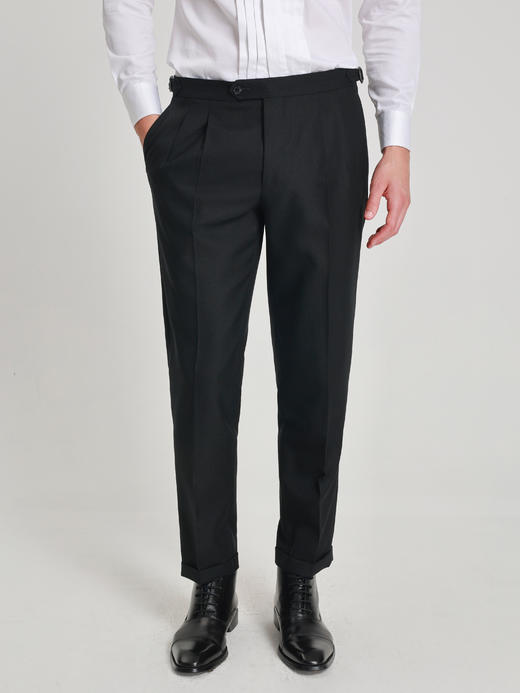 callisto璀璨黑绵羊毛微直筒西裤 商品图2