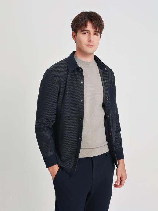 callisto星空蓝织艺系列经典翻领外套 商品图3