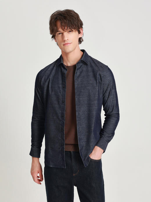 callisto星空蓝灯芯绒休闲衬衫 商品图2