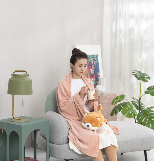 罗莱T 素色牛奶绒膝盖毯 100×140cm 商品图1