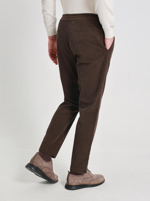 callisto雪茄棕细条灯芯绒微直筒休闲裤 商品图4