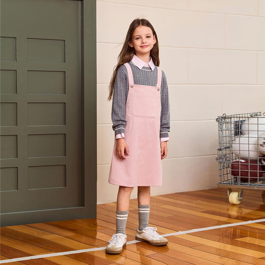 马克珍妮女童复古文艺灯芯绒背带裙2025年秋装新款551669 商品图1