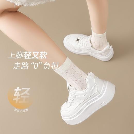 ZHR轻便厚底增高小白鞋2025小个子校园风新款运动休闲鞋舒适板鞋 商品图2