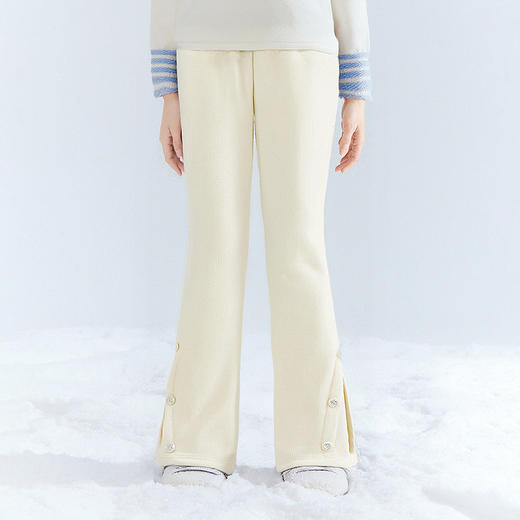 笛莎Deesha 童装女童裤子2025冬新款女童微喇简约长裤 商品图0