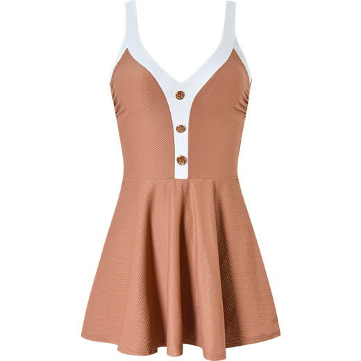 sisia新款泳衣女高级感连体裙式保守遮肚显瘦海边度假泡温泉SWSA25-04A 商品图6