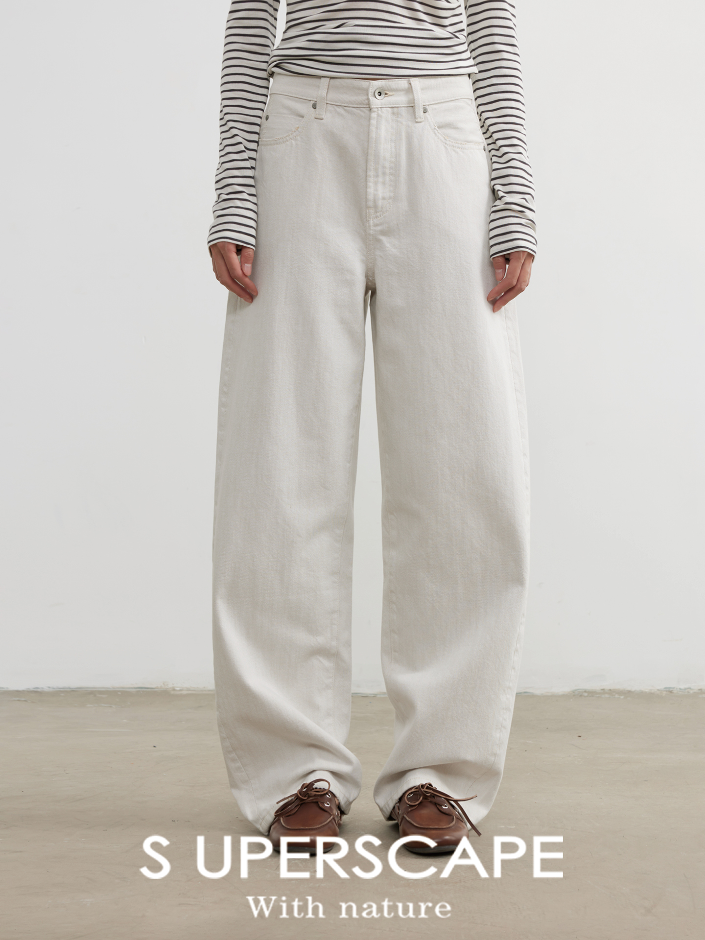 【8/25新品】素舶 纯靛蓝100%新疆棉立体斜纹水洗不发旧直筒牛仔裤