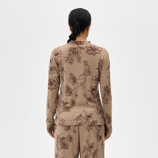 精纺羊绒印花长袖女套衫  SJF97W348N 商品图5