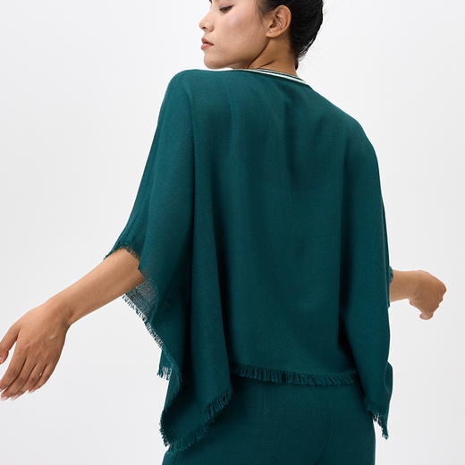 羊绒夹道圆领斗篷式女上衣  SJF97W366A 商品图4