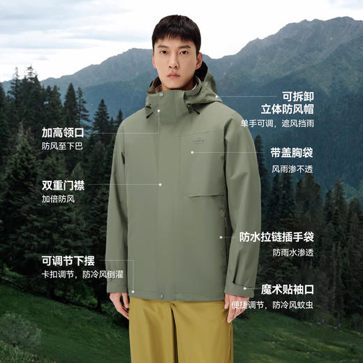 伯希和户外软壳内胆冲锋衣外套男冬季新款三合一暴雨级防水登山服 商品图3