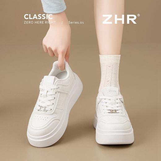 ZHR轻便厚底增高小白鞋2025小个子校园风新款运动休闲鞋舒适板鞋 商品图4