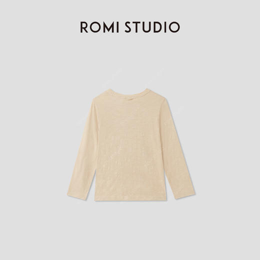 ROMI STUDIO“简约法式”柔软亲肤竹节棉圆领长袖T恤 RWCSSM2090 商品图2