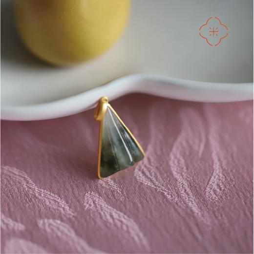 米马饰物 18K金包镶 天然冰种翡翠飞机吊坠 冰润通透 一飞冲天 商品图3