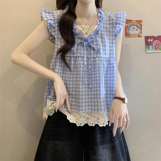 裁缝学苑AS556系带小飞袖娃娃衫纸样女装短款法式拼接小衫衬衫上衣样板 商品图2