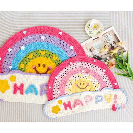 苏苏姐家彩虹地毯手工diy编织居家毛线团自制毯子材料包打发时间 商品图2