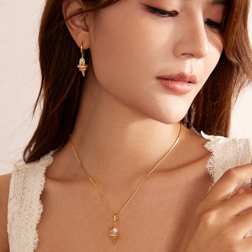 Manreya玛芮雅甜蜜如你 冰淇淋珍珠项链耳饰 商品图5