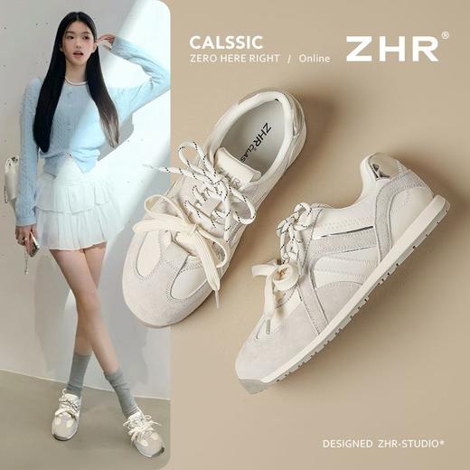 ZHR则则真皮柔软德训鞋超轻舒适板鞋平底百搭运动风休闲鞋阿甘鞋 商品图0