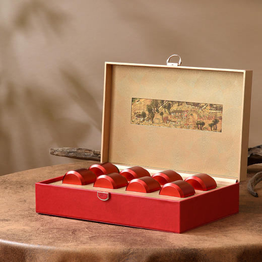 茶韵皮盒【八合金罐 红色】130元一套/一箱12套 商品图1