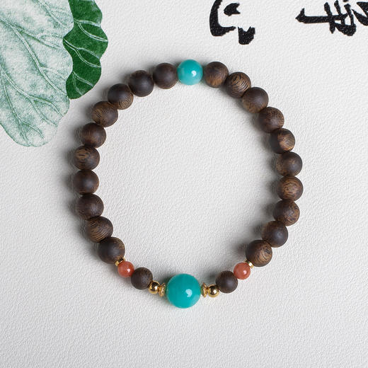 xy0550沉香+南红天河石手串 商品图0