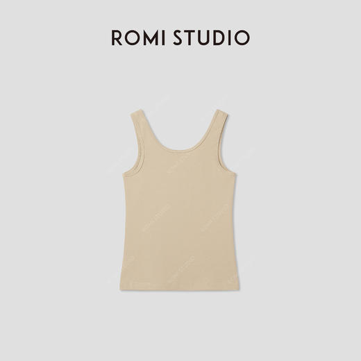 ROMI STUDIO"基础随性"棉质舒适紧致罗纹修身背心吊带RWCRSW3397 商品图1