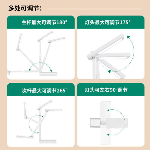 【护眼+充电宝=满分神器🔥】led折叠台灯护眼 充电宝功能 ，超长续航折叠台灯，三色温调光无蓝光，停电也不怕💡✨充插两用学生超长续航宿舍桌面阅读灯 商品图4