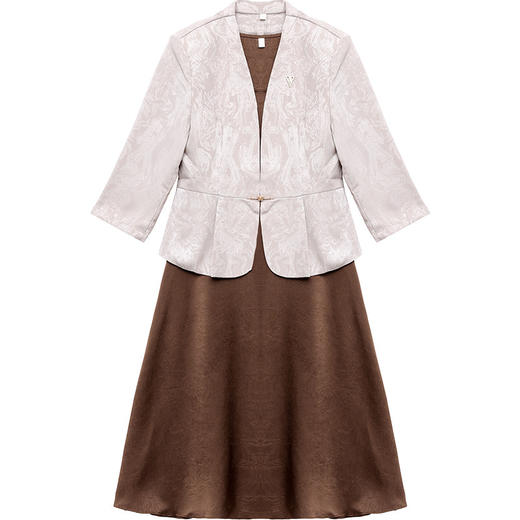 QYM 25YS03-Y时尚连衣裙两件套打底A字裙+小香风收腰外套 商品图4