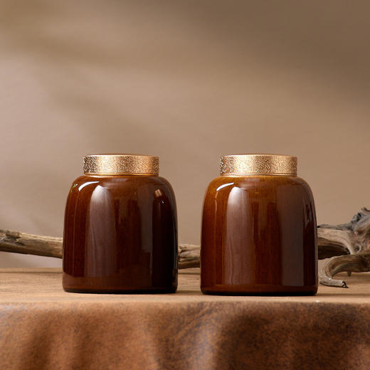 茶韵皮盒【双瓷罐 咖色】130元一套/一箱10套 商品图5