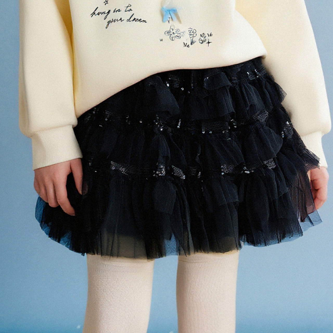 笛莎Deesha 童装女童半身裙2025冬新款女童堆叠闪片网纱层层蛋糕裙