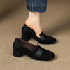 【预售5天】法式复古羊反绒乐福鞋女春秋单鞋中跟休闲豆豆鞋AJ&JL-809 商品缩略图1
