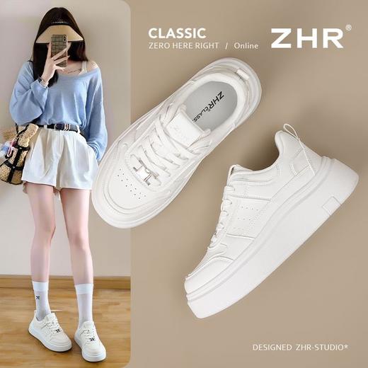 ZHR轻便厚底增高小白鞋2025小个子校园风新款运动休闲鞋舒适板鞋 商品图0