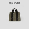 ROMI STUDIO”法式优雅”绵羊毛绒格纹帆布拼接手提托特包434S4063 商品缩略图0
