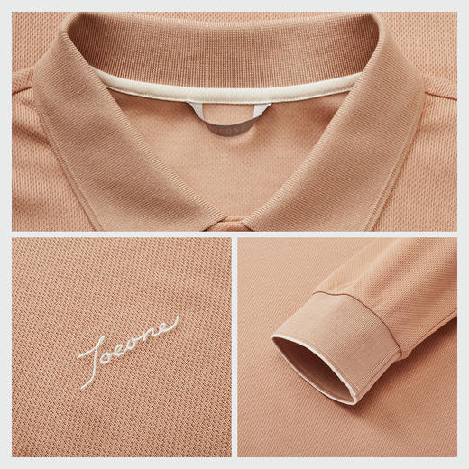 九牧王 春橙色扁机标准版长袖POLO衫JT1E15020 商品图3