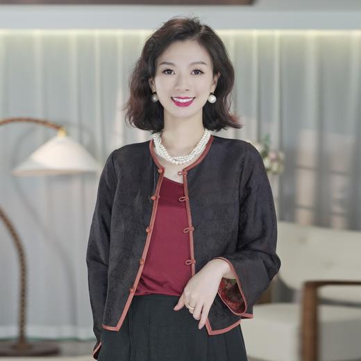西子/宋锦香云纱桑蚕丝重缎非遗【七彩宝相】两穿唐装外套/TZLL309 商品图3
