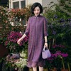 西子/青莲赋桑蚕丝改良明制提花盘扣中袖连衣裙/CQBH855 商品缩略图4
