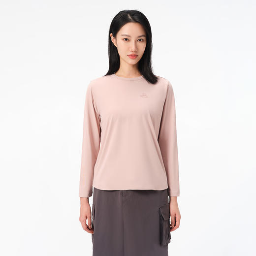 伯希和户外速干T恤女抑菌抗皱透气休闲长袖打底纯色百搭运动上衣 商品图3
