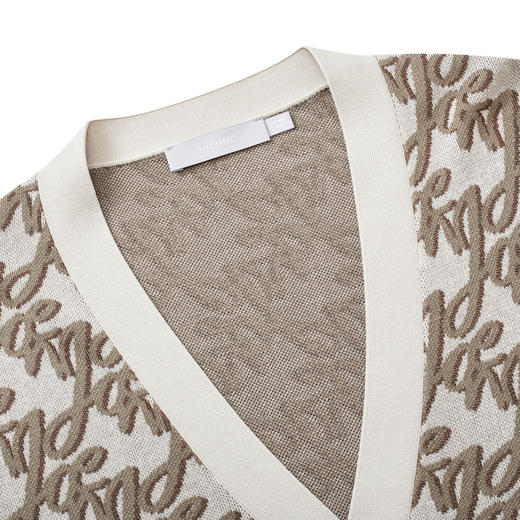 九牧王 商务休闲春季卡其色标准版毛衫JY1E10210 商品图2