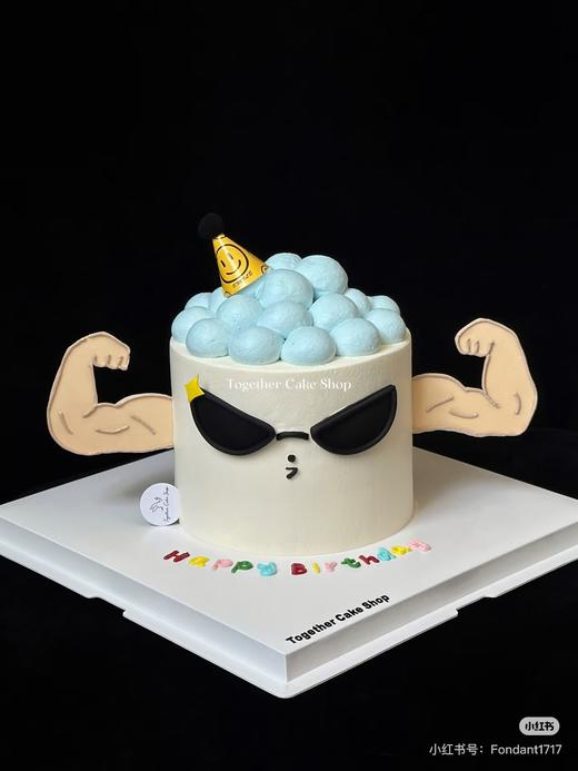 墨镜健身肌肉男/女卡通蛋糕-低糖处理无添加 商品图3