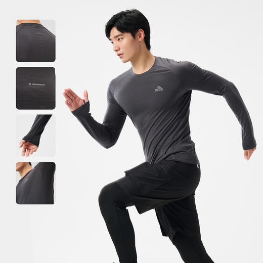 【P系列】伯希和户外运动T恤男士长袖美利奴羊毛快干抗菌休闲上衣 商品图4