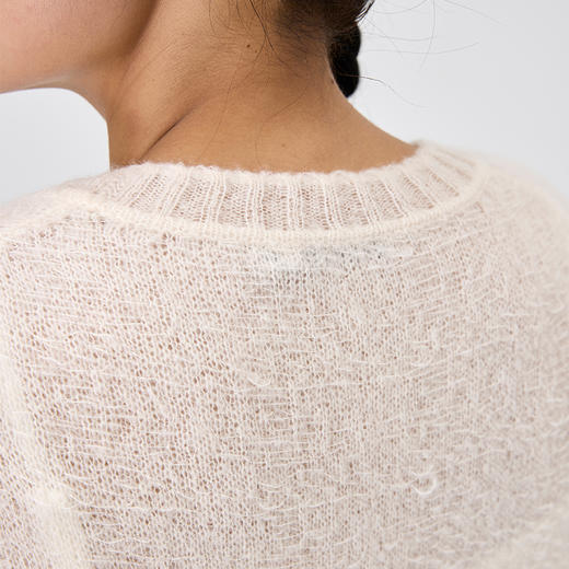 丝羊绒浮线提花圆领连衣裙  SJF97W373N 商品图8