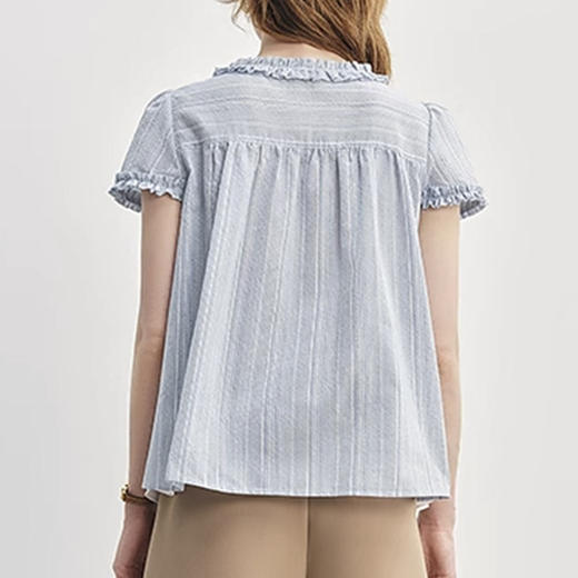 裁缝学苑AS558木耳边假两件衬衫纸样女装新款V领小衫服装打板 商品图2