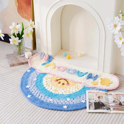 苏苏姐家彩虹地毯手工diy编织居家毛线团自制毯子材料包打发时间 商品图1