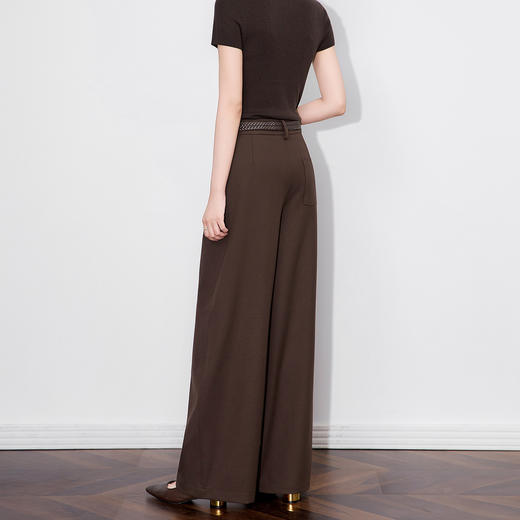 「高货wl」全新升级【铂金会员238/天猫319/差价81】(43512)洛诗琳法式宽松天丝混纺西裤2025秋新款高腰垂感阔腿裤女 商品图3