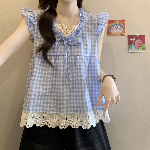 裁缝学苑AS556系带小飞袖娃娃衫纸样女装短款法式拼接小衫衬衫上衣样板 商品图3