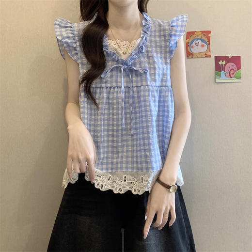 裁缝学苑AS556系带小飞袖娃娃衫纸样女装短款法式拼接小衫衬衫上衣样板 商品图4