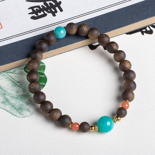 xy0550沉香+南红天河石手串 商品图3