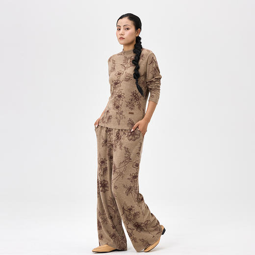 精纺羊绒印花长袖女套衫  SJF97W348N 商品图1