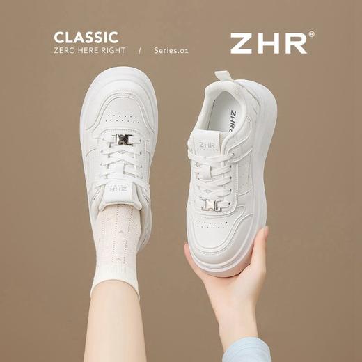 ZHR轻便厚底增高小白鞋2025小个子校园风新款运动休闲鞋舒适板鞋 商品图5