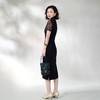 西子/烟雨中国风旗袍立领蕾丝重磅醋酸拼接旗袍连衣裙/QPLL189 商品缩略图6